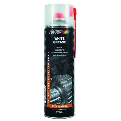[P009542] Spray lubrifiant pe bază de vaselină cu PTFE MOTIP White Grease, 500ml