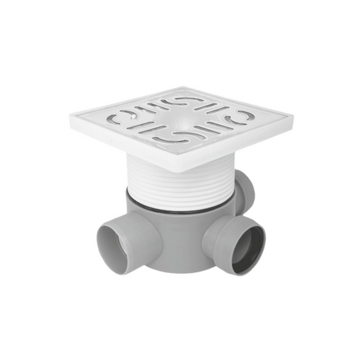 [P004709] Sifon pardoseală 2 intrari D 40 mm cu gratar inox iesire D 50 mm Lt