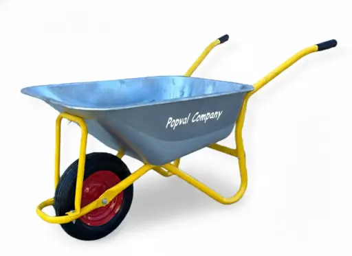 [P007707] Roabă cu cuvă oţel zincat de 85 l și roată pneu WB6414-T, 3.5x8