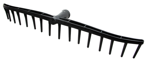 [P006442] Greblă neagră din pvc cu 16 dinți fără coadă, 55 cm