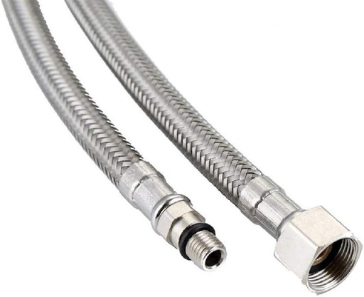 [P005719] Racord flexibil monocomandă cu tesatură inox D 1/2'' l 40 cm și adaptor standard