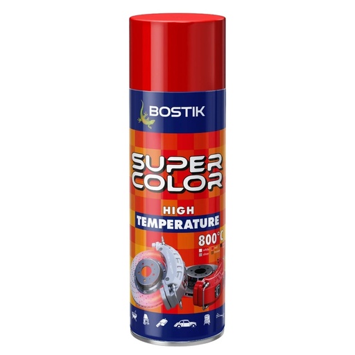 [P006703] Spray vopsea rezistent la temperaturi ridicate Bostik Super Color High temperature roșu interior/exterior, 400 ml