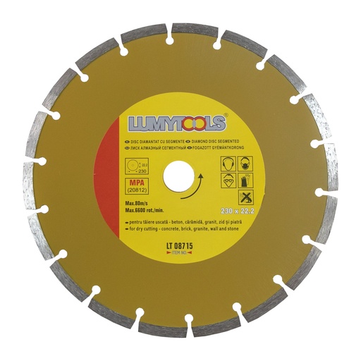 [P006352] Disc diamantat cu segmente pentru materiale de constructii, 230 x 22.2 x 2.5 mm