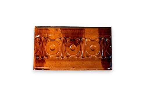 [P008619] Element lateral cornișă, motive decorativ, din teracotă degrade