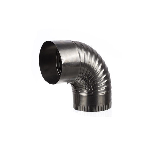 [P007443] Cot 90° din tablă neagră, Ø 120 mm