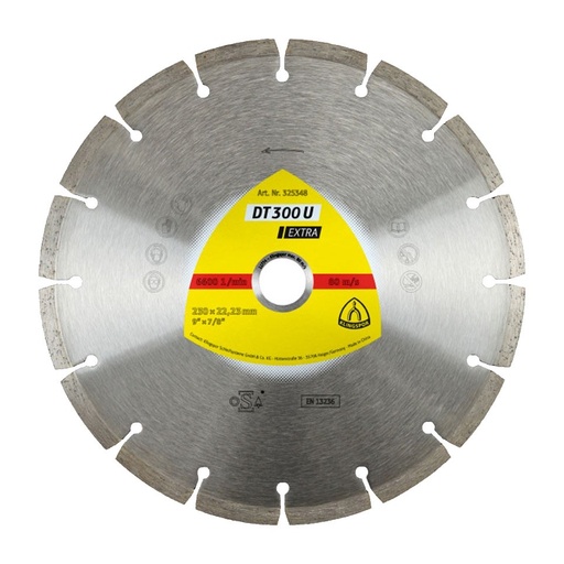 [P004782] Disc de tăiere diamantat KLINGSPOR DT 300 U Extra pentru materiale de construcții, 230x2 mm