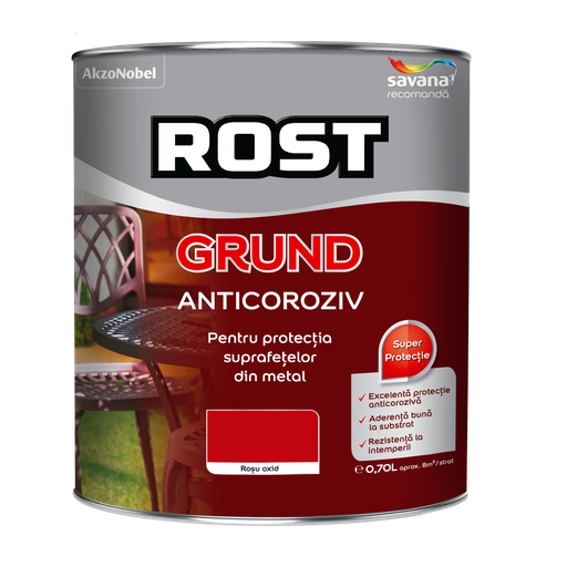 [P010910] Grund Rost pentru metal, roșu, 0.7 l