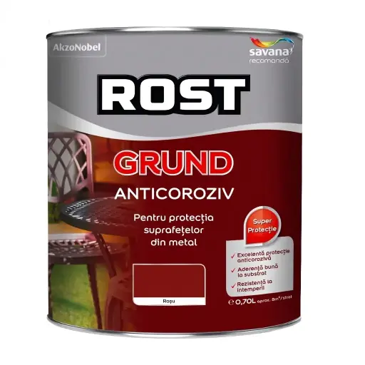 [P010910] Grund Rost pentru metal, roșu, 0.7 l