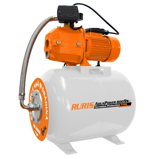 [P000030] Hidrofor cu ejector RURIS Aquapower 8009S, 1.100 W, 50 l , debit 30 l/min, 55 m inaltime refulare, 25 m adancime absorbtie