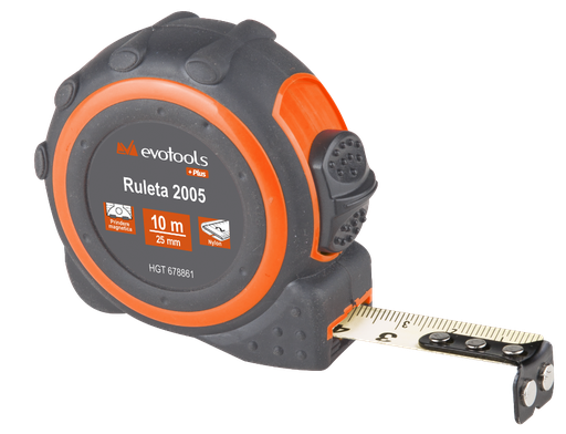 [P000120] Ruletă Evotools cu frănă, protecţie şi magnet, 16 mm x3 ml