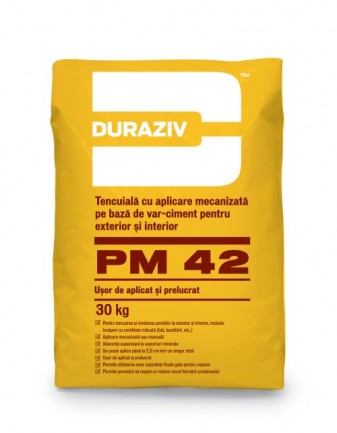 [P000776] DURAZIV PM 42 Tencuială pe bază de var-ciment 30 kg/sac