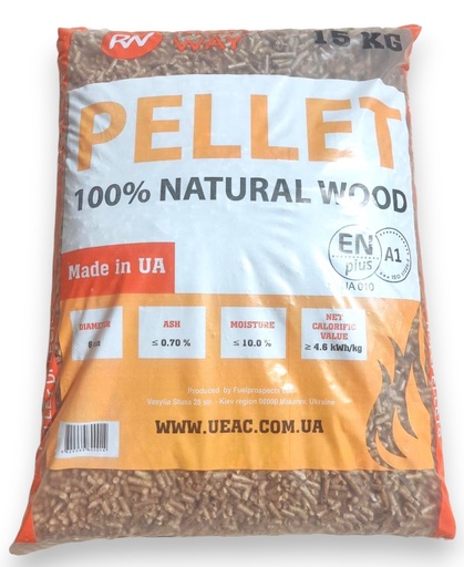 [P002699] Peleti rumeguș rășinoase 6 mm – PELLET, ENplus A1, 15 kg/sac