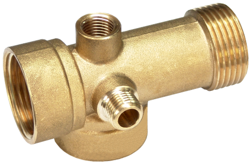 [P008571] Racord din alamă Ø 1'' cu 5 căi pentru hidrofor, 105 mm