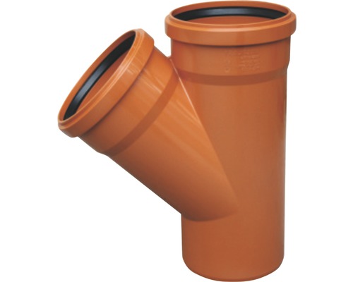 [P009176] Ramificație PVC 45°, mufă inel Ø125/125 mm