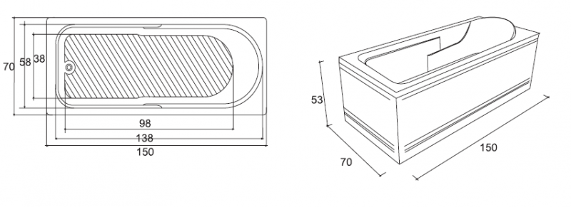 Cada acril Siena,1500x700 mm