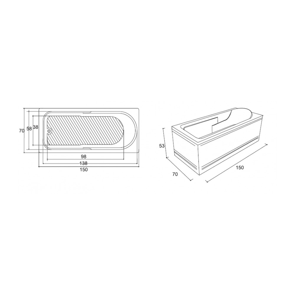 Cada acril Siena,1500x700 mm