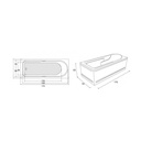 Cada acril Siena, 1700x700 mm