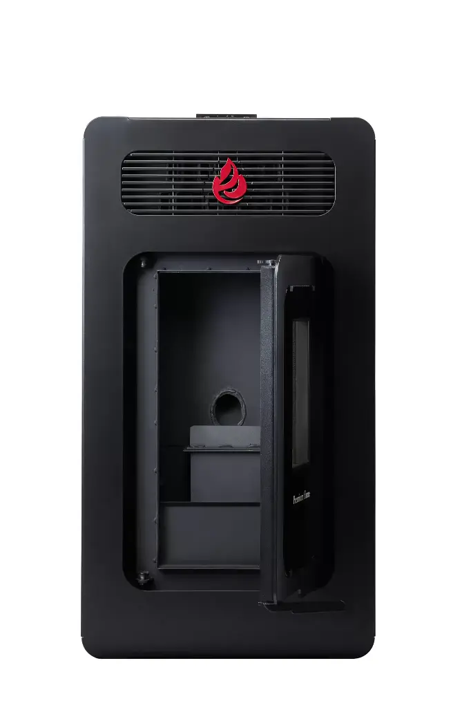 Soba otel pe peleti, tip semineu, FM Premium, 1020 x 513 x 510 mm