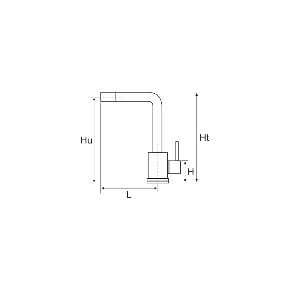 Baterie bucatarie lebada tip L 4001 L:195, H:70; Hu:270; Ht:300 mm