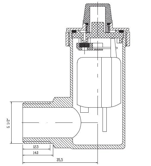 Aerisitor lateral automat 1/2”