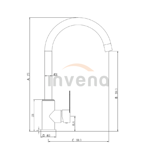 Baterie bucătărie monocomandă, Iron negru mat