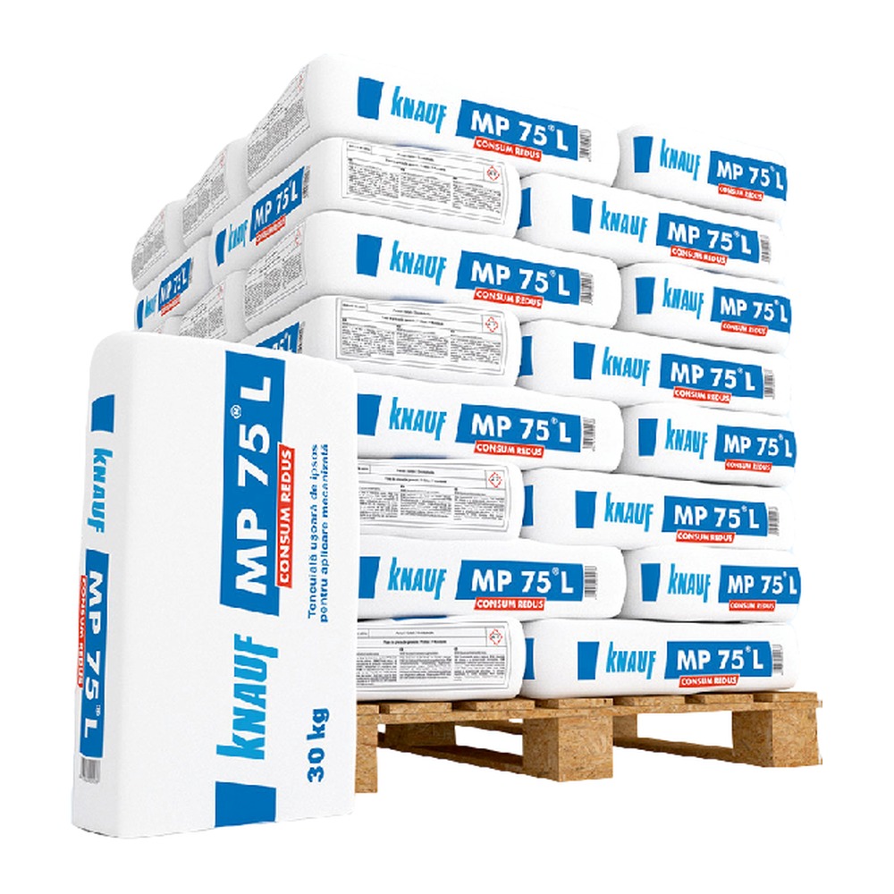 Knauf MP75L - Tencuiala uşoara de ipsos, cu aplicare mecanizata 30 kg/sac