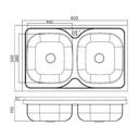 Chiuveta Inox MM 1002 80 x 50 mm 2 C Sanobi