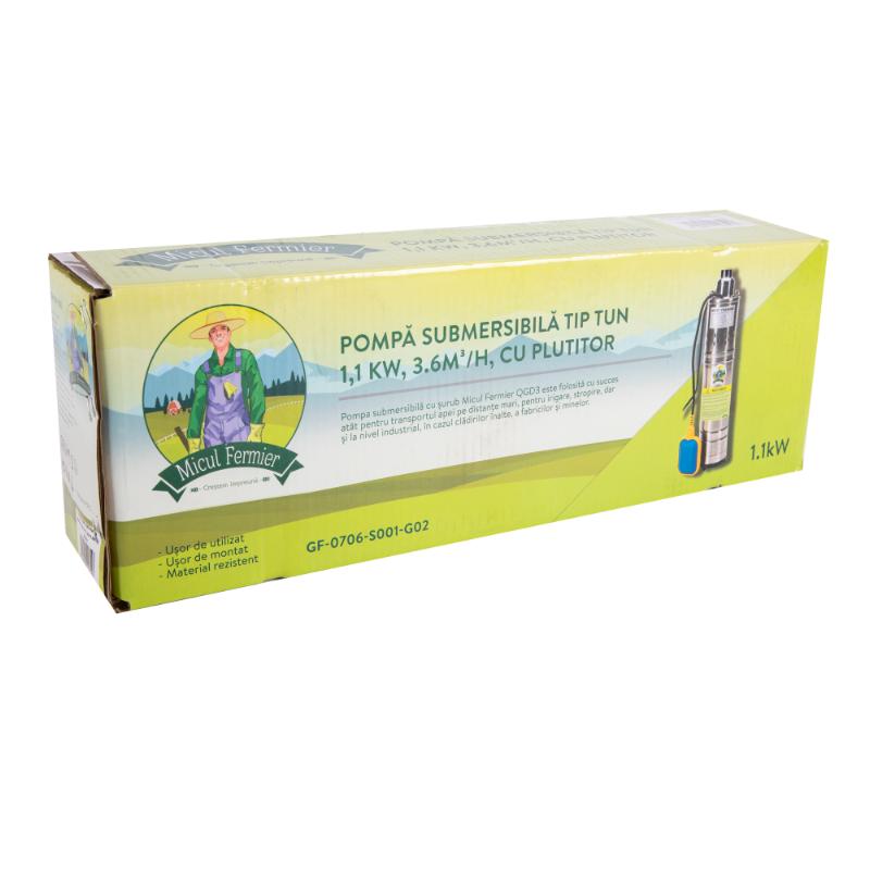 Pompa submersibila tip tun 1.1 kw 3.6 mc/h, plutitor