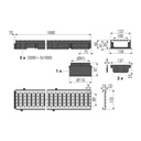 Rigolă exterioară, set garaj 3 ml cu grătar galvanizat, 3x1 m