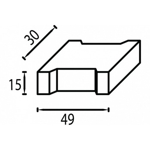 Capac rigolă carosabilă simplu armat, 49x30x15 cm