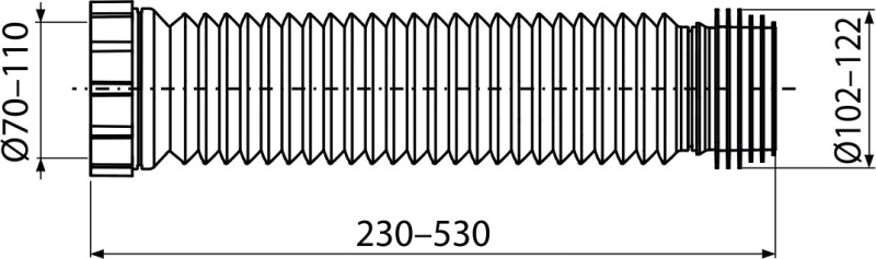 Cot/Racord WC flexibil extensibil, 230-530 mm