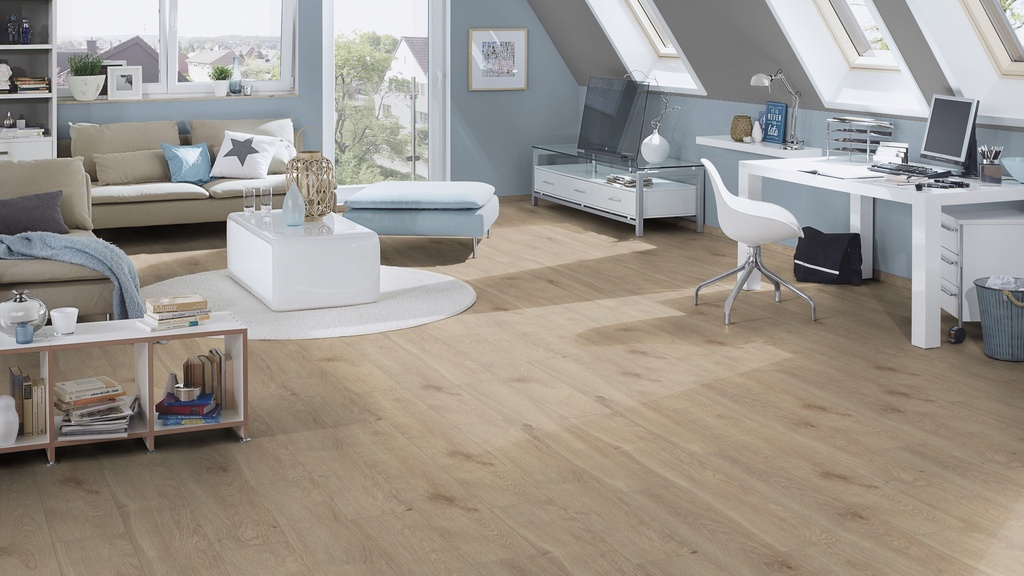 Parchet laminat Krono Original, Castello Classic K406 Stejar Eurus, AC4, 1285x192x8 mm