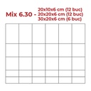 Pavaj QUATRO MISTIC, cu cant gri grafit MIX 6.3 (20x10x6-12buc, 20x20x6-12buc, 30x20x6-6buc)