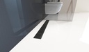Rigolă/Canal de scurgere pentru duş APZ10BLACK cu margine pentru grătar perforat, negru-mat