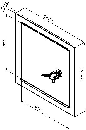 Usita vizitare inox cu încuietoare 150x200 mm
