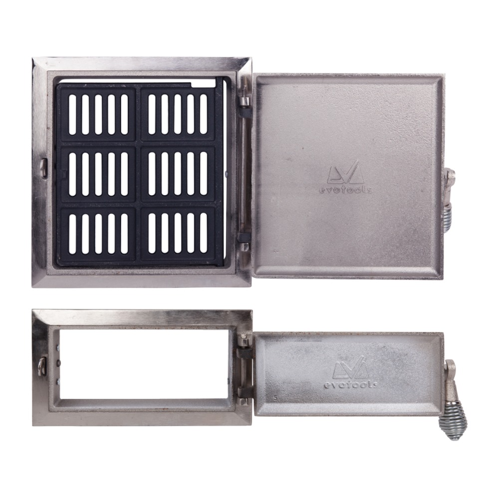 Usa soba, cenusar Leo nichelata inaltime 275 + 140 mm, latime  255 mm