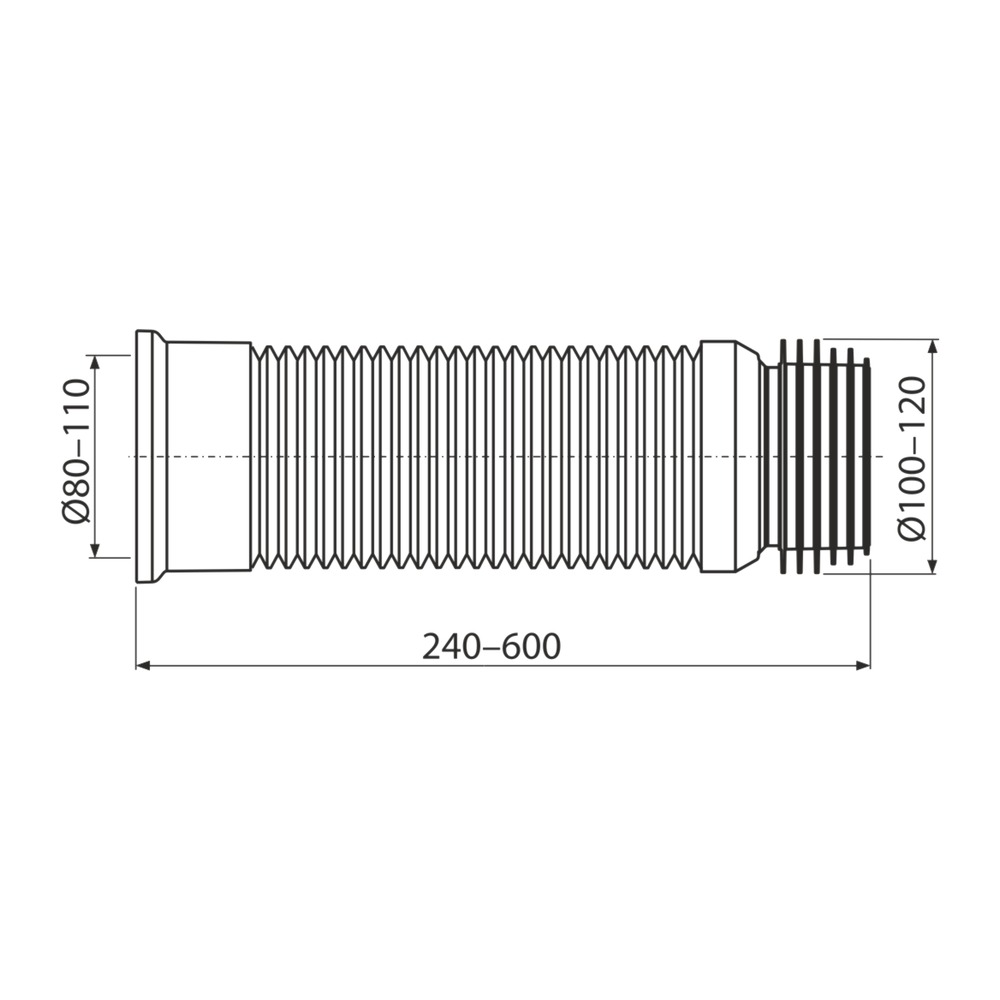 Racord WC flexibil 240-600 mm 