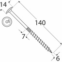 Surub pentru lemn cap inecat TX 6 x 120 zn Argintiu 