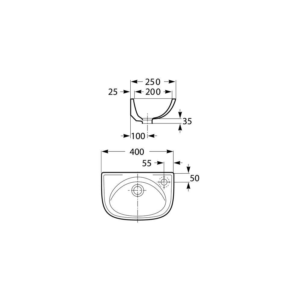 Lavoar Marina 40 cm alb