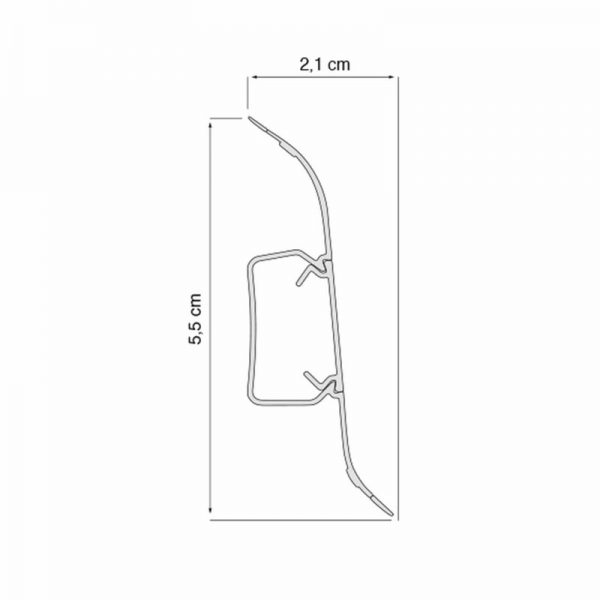 Plintă pvc parchet Vilo Flex 523 copac Tasmanian, 2500x55x21 mm