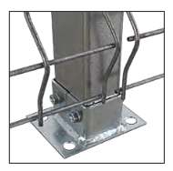 Tălpi pentru stâlpi de gard, zincat, compatibil teava 60x40 mm, baza 80x100 mm