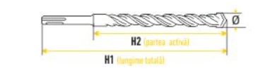 Burghiu beton cu vidia prindere SDS plus Ø10x160 mm