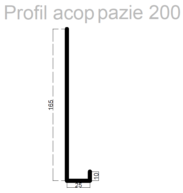 Profil acoperire pazie RAL 8017 maro pentru țiglă metalică, 0,4x200x2000 mm