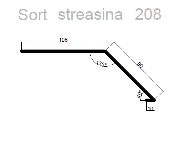 Șorț de jgheab ZINCAT pentru tablă, 0,35x156x2000 mm