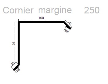 Cornier de margine RAL 3005 vișiniu lucios pentru țiglă metalică 0,4x208x2000 mm