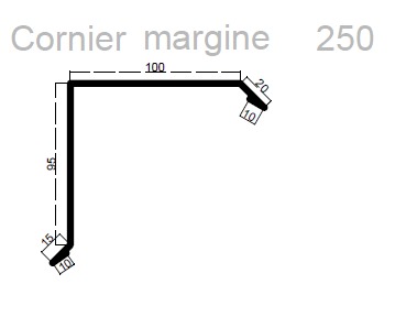 Cornier de margine RAL3011 roșu lucios pentru țiglă metalică 0,4x208x2000 mm