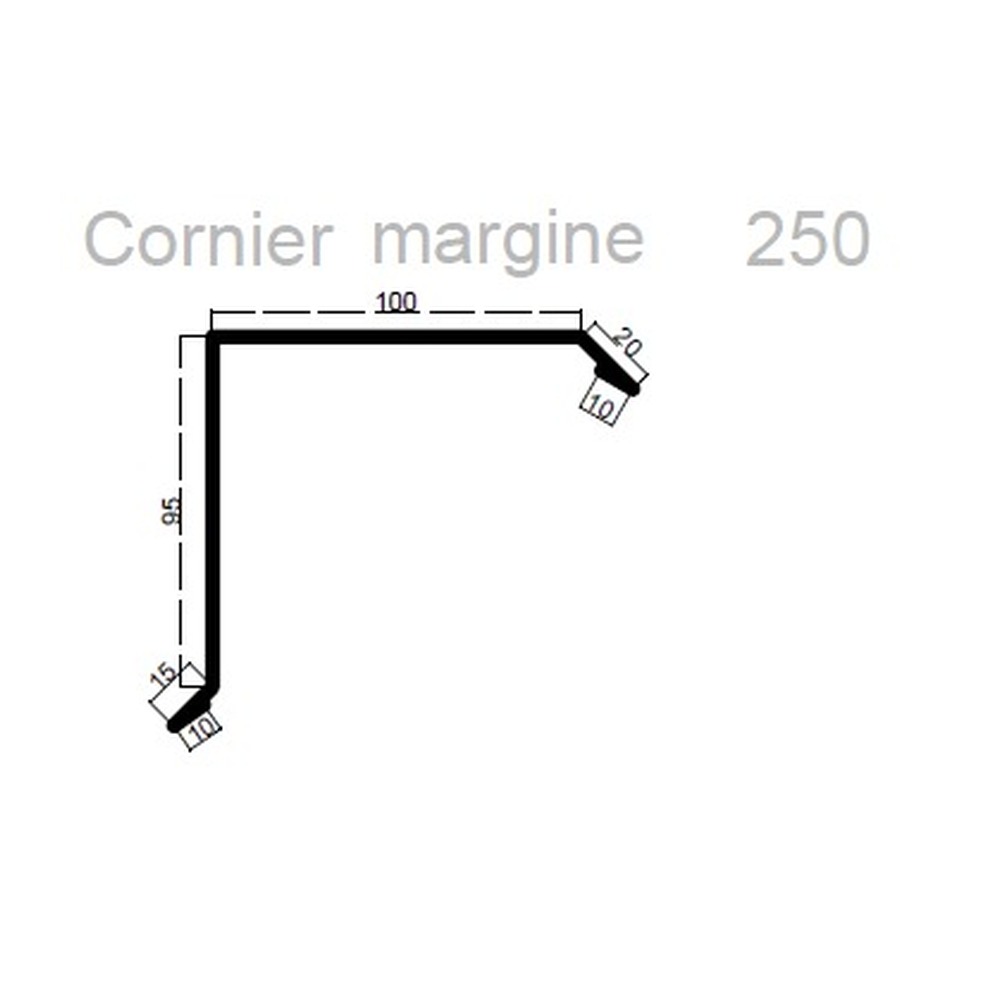 Cornier de margine RAL8017 maro lucios pentru țiglă metalică 0,4x208x2000 mm