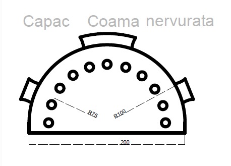 Capac de coamă RAL7016 gri lucios pentru țiglă metalică 0,4x125 mm