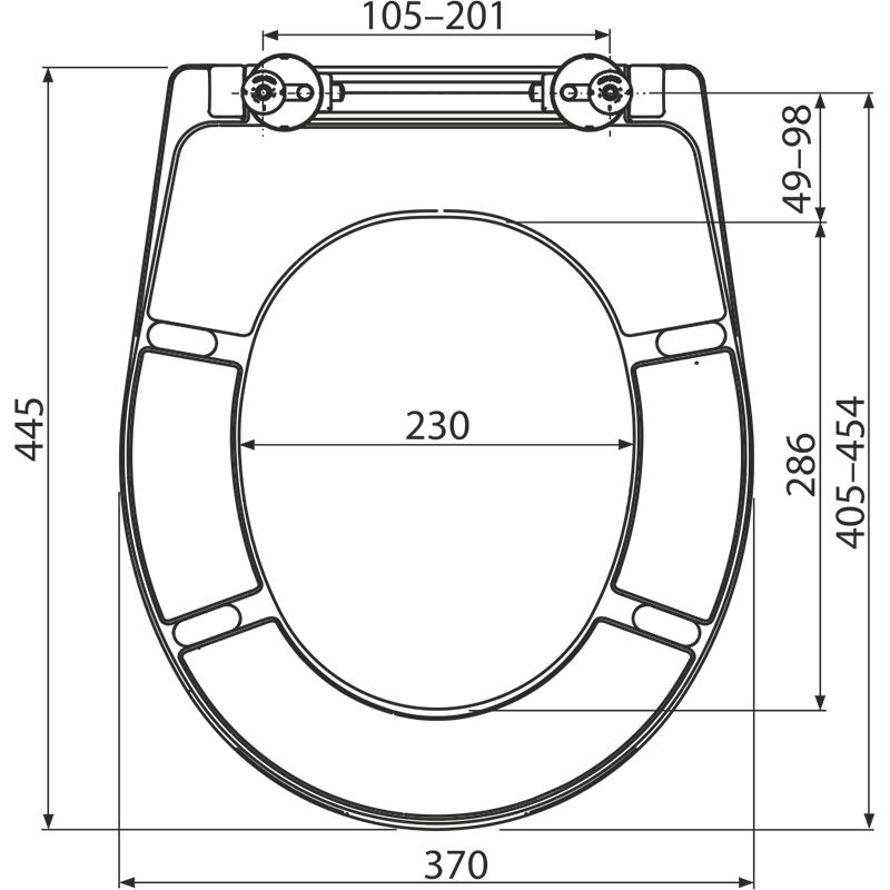Capac WC cu SOFTCLOSE universal A604 duroplast alb 37x44,5 cm