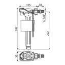 Flotor WC cu plutitor plastic A150-3/8" alimentare laterală pentru rezervor WC din ceramică